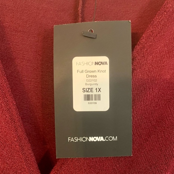 Midi Knot Dress - Burgundy Size 1X - Picture 9 of 9